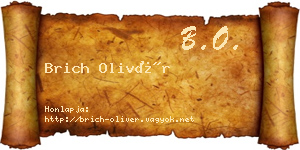 Brich Olivér névjegykártya